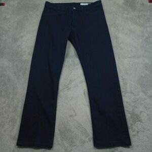 Gustin Jeans Mens 34x30 Blue Denim Button Fly Dark Wash Straight Preppy